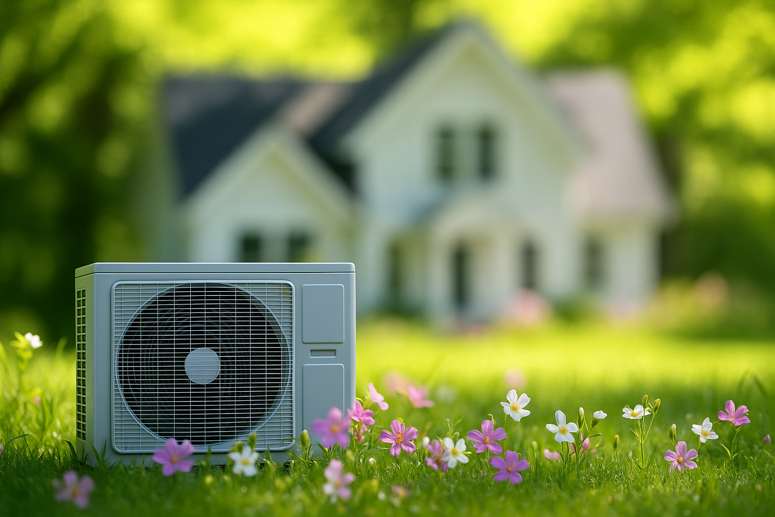 Moderne airconditioning systeem in een woonkamer